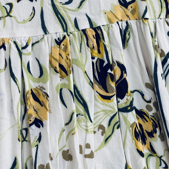 Free People Blouse Womens Medium Multicolor Floral Boho V Neck Tunic Top - Picture 11 of 12